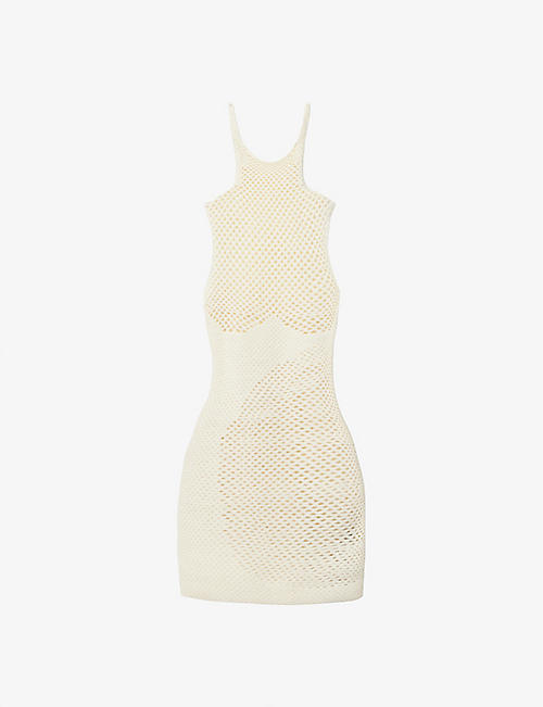 ISA BOULDER: Map slim-fit stretch-knitted mini dress