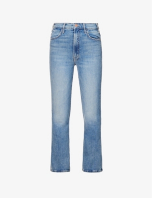 MOTHER: The Hustler Ankle flared high-rise stretch-denim jeans