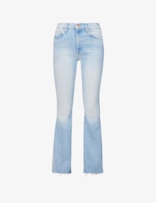 MOTHER: The Weekender frayed-hem high-rise stretch-denim jeans