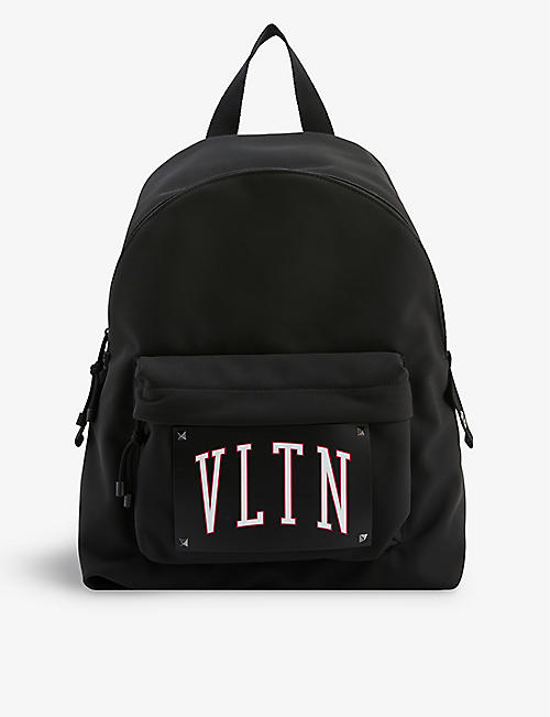 VALENTINO GARAVANI: Branded-panel woven backpack