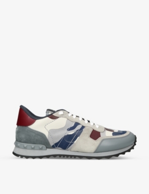 VALENTINO Rockrunner leather and suede trainers | Selfridges.com