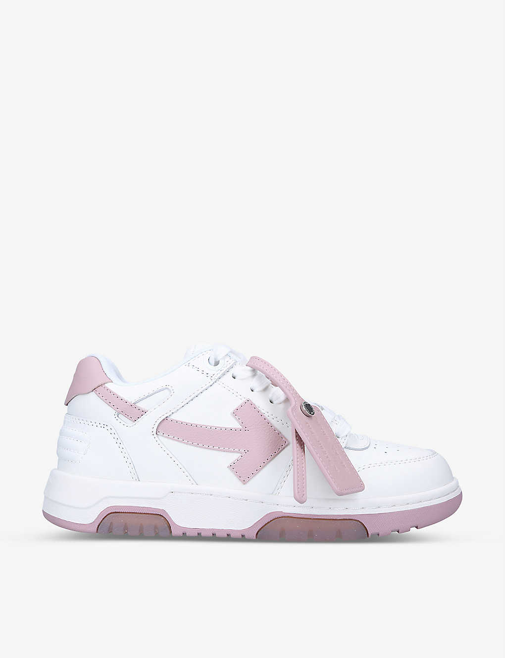 Off-white Ooo Low-top Leather Trainers In Pink Comb