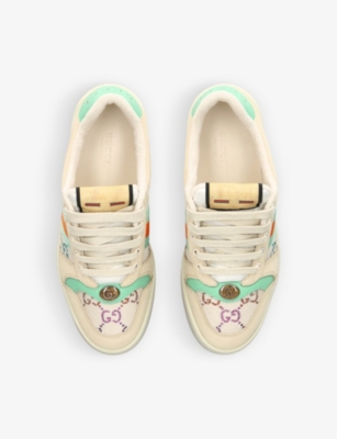 GUCCI Screener monogram-print leather and canvas low-top trainers