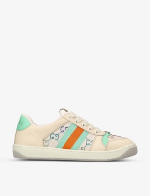 GUCCI Screener monogram-print leather and canvas low-top trainers