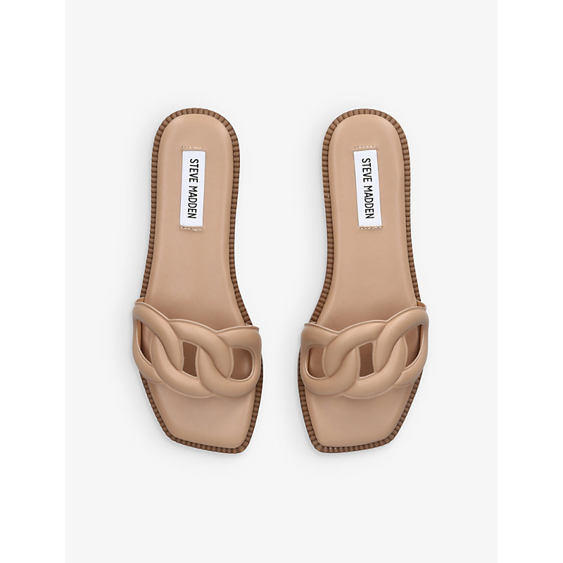 Shop Steve Madden Women's Beige Stash Cut-out Faux-leather Sandals