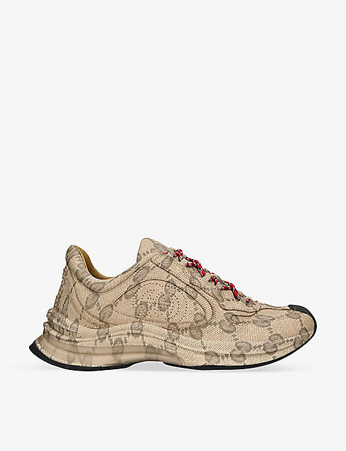 GUCCI: Tech Wave logo-print leather trainers