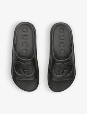 GUCCI Miami logo-embossed rubber sliders