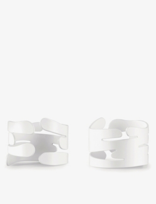 Alessi Nocolor Bark Ring Steel Napkin Holders Set Of Two