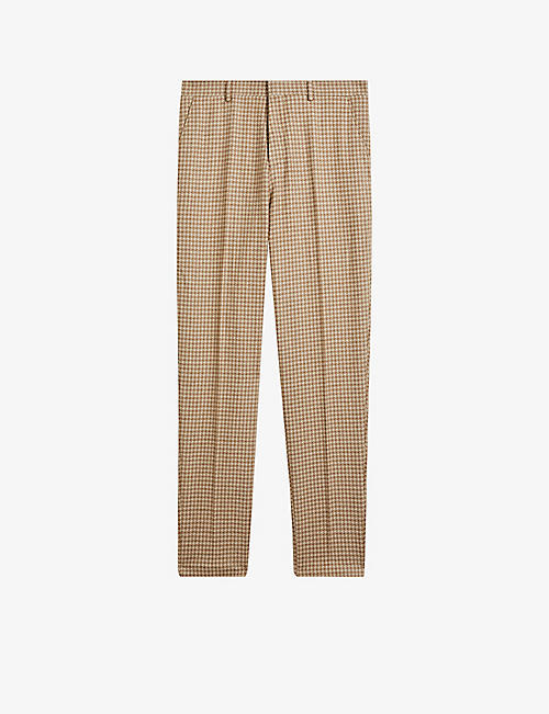 TED BAKER: Pinsley slim-fit houndstooth woven trousers