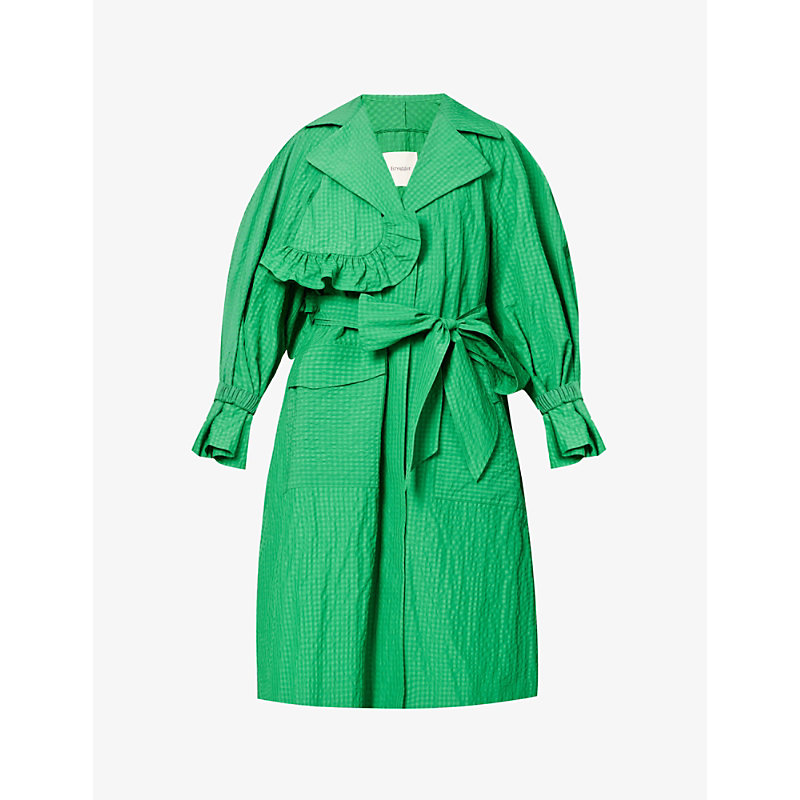 Brøgger Zoe Relaxed-fit Woven Coat In Green