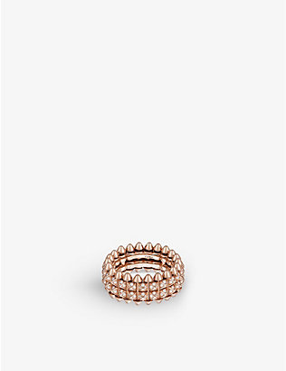 CARTIER: Clash de Cartier 18ct rose-gold and 0.63ct brilliant-cut diamond ring