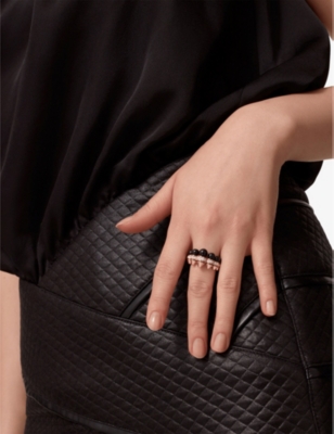 CARTIER: Clash de Cartier 18ct rose-gold, 0.37ct brilliant-cut diamond and 5.47ct onyx ring