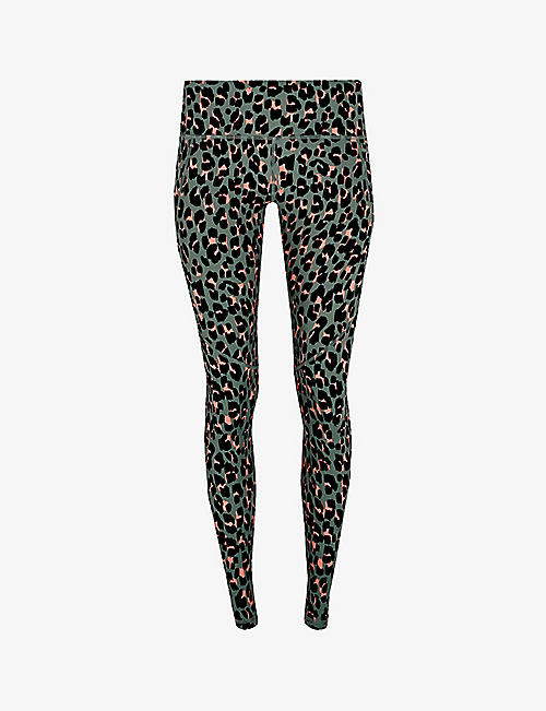 SWEATY BETTY: Power leopard-print stretch-jersey workout leggings