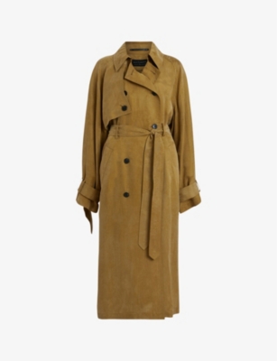 Allsaints Kikki Trench Coat In Khaki | ModeSens