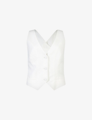 Allsaints Petra Crossback Vest In Off White