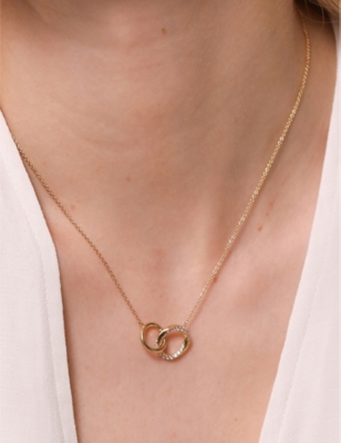 ASTRID & MIYU: Orbit Crystal rhodium-plated recycled sterling silver and cubic zirconia necklace
