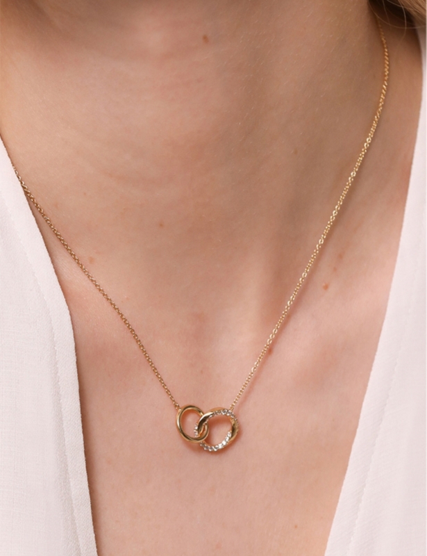 Orbit Crystal rhodium-plated recycled sterling silver and cubic zirconia necklace