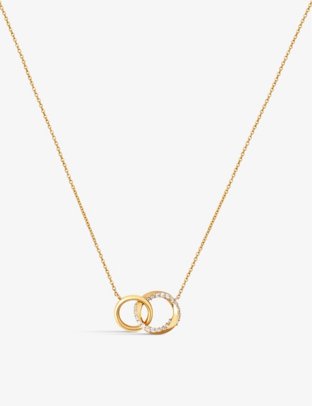 Orbit Crystal rhodium-plated recycled sterling silver and cubic zirconia necklace