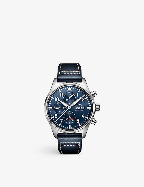 IWC SCHAFFHAUSEN: IW378003 Pilot Chronograph stainless-steel and leather automatic watch