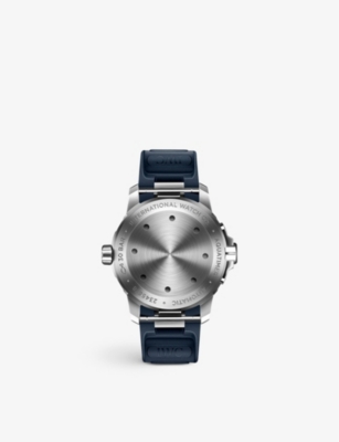 Shop Iwc Schaffhausen Men's Blue Iw328801 Aquatimer Stainless-steel And Rubber Automatic Watch