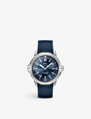 Iwc Schaffhausen Mens Blue Iw328801 Aquatimer Stainless-steel And Rubber Automatic Watch