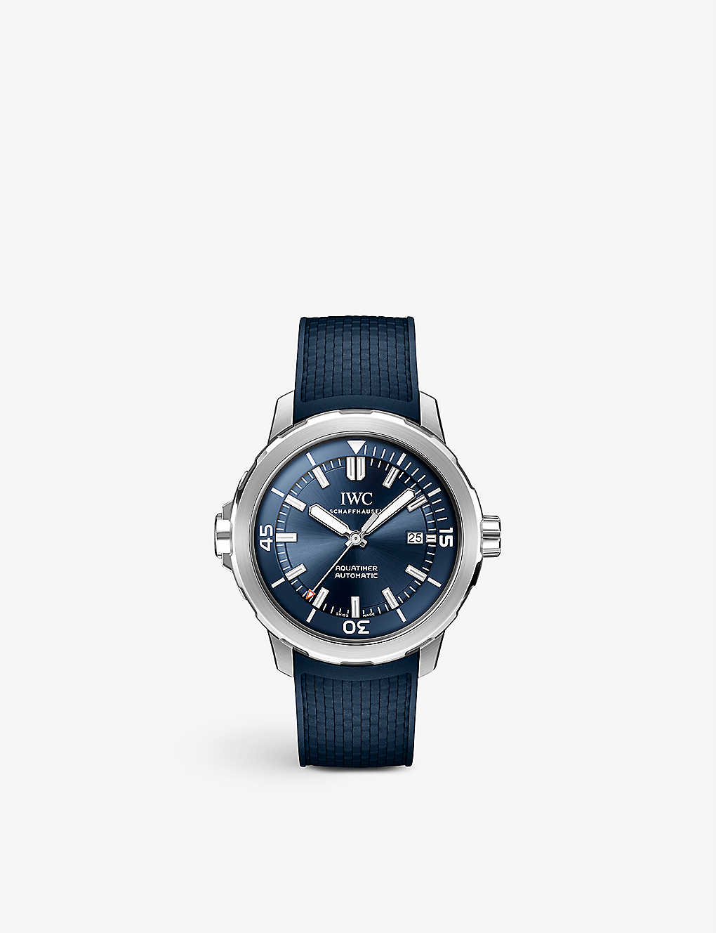 Iwc Schaffhausen Mens Blue Iw328801 Aquatimer Stainless-steel And Rubber Automatic Watch