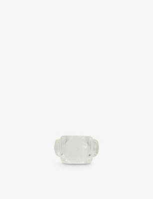 Jean Paul Gaultier Ice Cube Ring Unisex In Crystal Perseo
