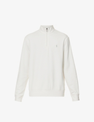 POLO RALPH LAUREN - Quarter-zip logo-embroidered cotton