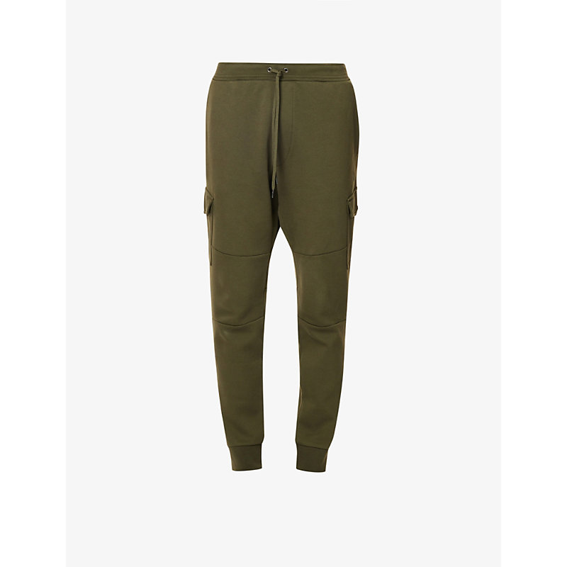 POLO RALPH LAUREN POLO RALPH LAUREN MEN'S COMPANY OLIVE LOGO-EMBROIDERED KNITTED CARGO JOGGING BOTTOMS,62673212