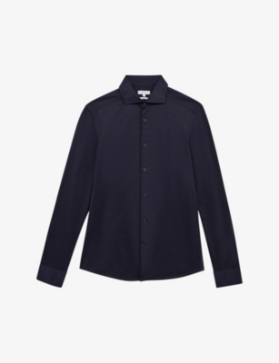 Reiss Greenwich Slim Fit Oxford Shirt In Navy