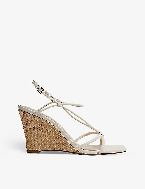 REISS: Daisey wedged leather heeled sandals