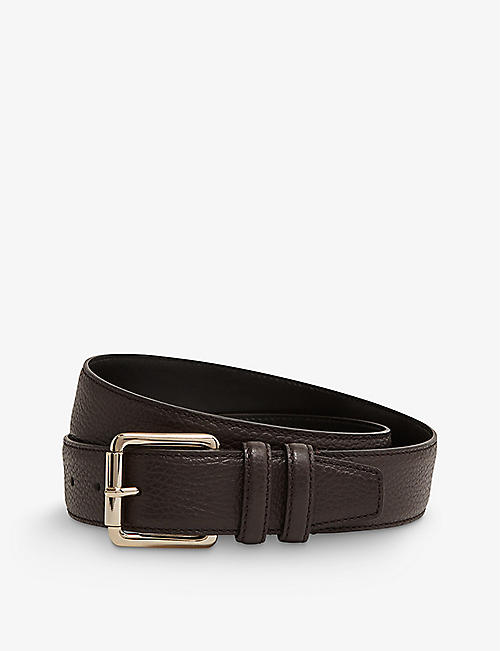 REISS: Lucas grained leather belt