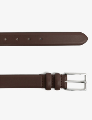 Shop Reiss Men's Tan Dante Adjustable-buckle Leather Belt In Brown