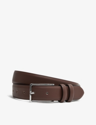 Shop Reiss Men's Tan Dante Adjustable-buckle Leather Belt In Brown