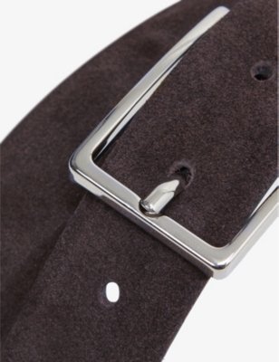 Reiss Brown Leather Plain In Chocolate