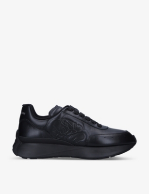 ALEXANDER MCQUEEN: Sprint Runner rose-applique leather trainers