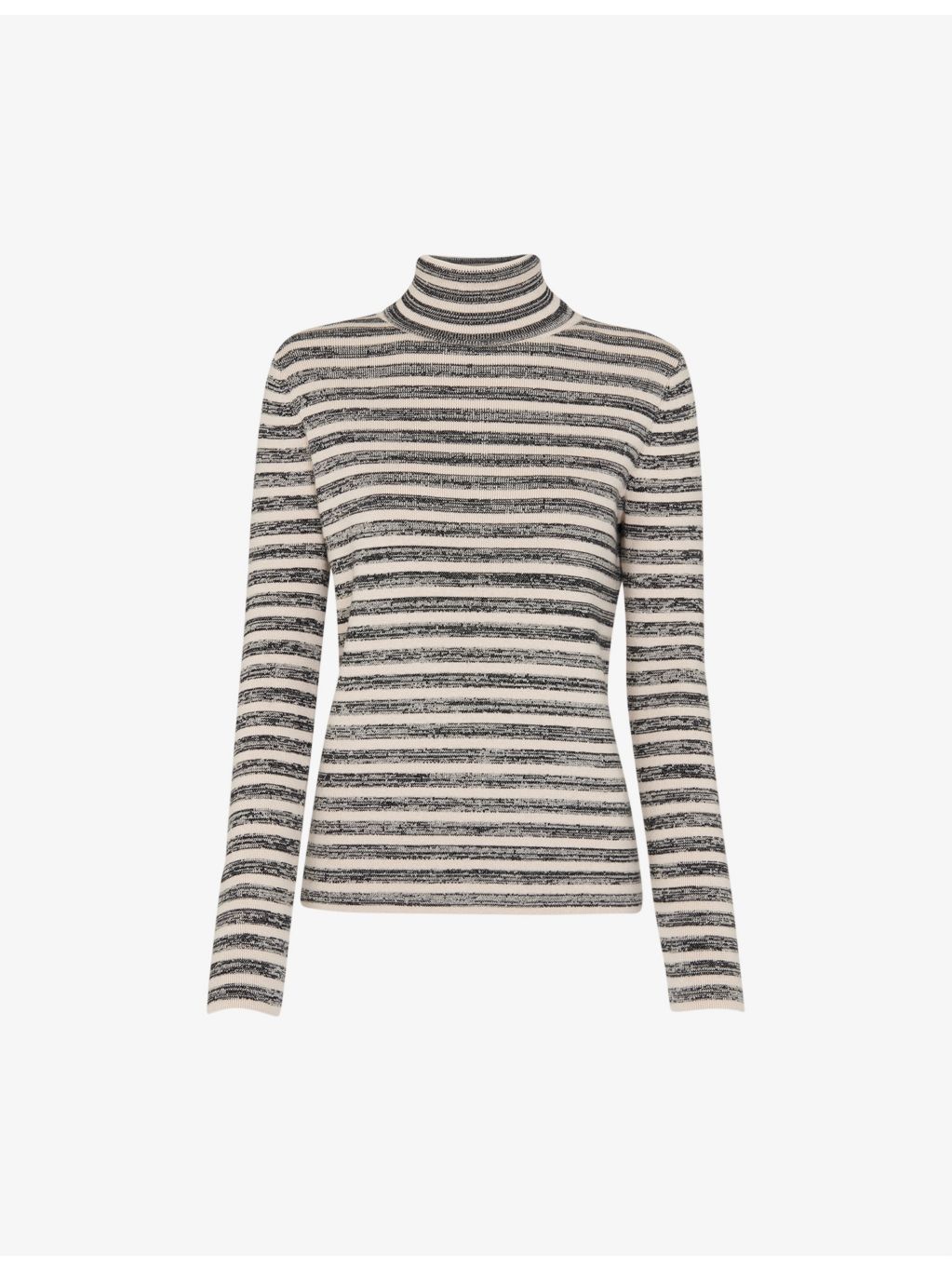 WHISTLES - Stripe cotton-knit polo neck jumper
