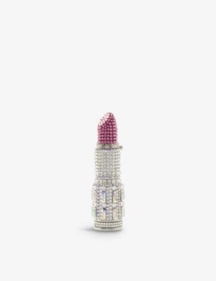 Judith Leiber Couture Women's Lipstick Crystal Pillbox - Silver