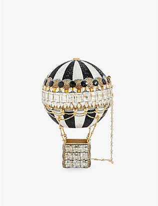 JUDITH LEIBER: Hot Air Balloon crystal-embellished brass clutch bag