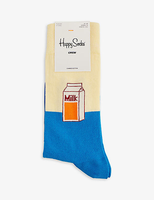 HAPPY SOCKS: Milk stretch-cotton blend socks