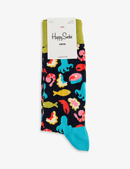 HAPPY SOCKS: Frutti Di Mare stretch-cotton blend socks