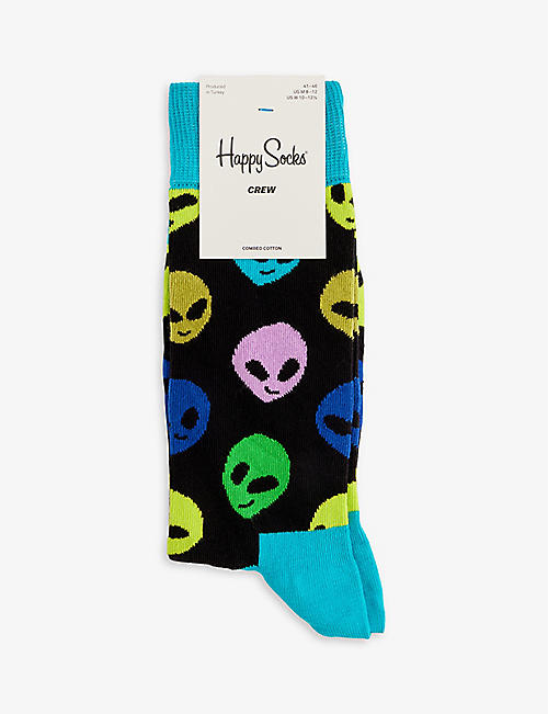 HAPPY SOCKS: Alien stretch-cotton blend socks