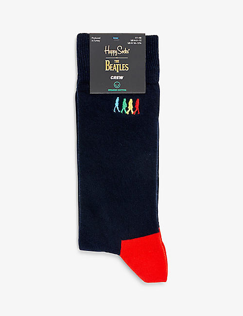 HAPPY SOCKS: The Beatles Crosswalk cotton-blend knitted socks