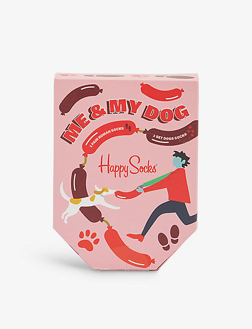 HAPPY SOCKS: Me And My Dog cotton-blend socks pack of two