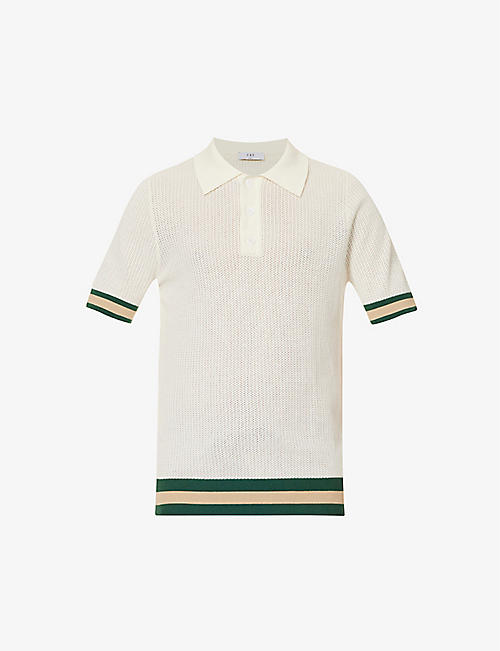 CHE: Quinn stripe-trimmed cotton-knit polo shirt