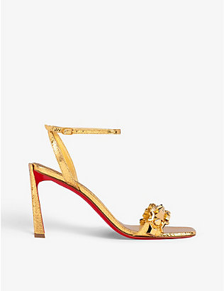 CHRISTIAN LOUBOUTIN: Asteroid Spikes 85 snake-effect leather sandals