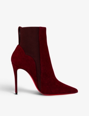 Shop Christian Louboutin Women's Bordeaux Chelsea Chick 100 Ankle Boots