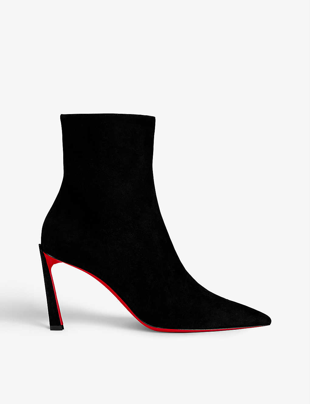 Shop Christian Louboutin Women's Black Condora 85 Suede Ankle Boots