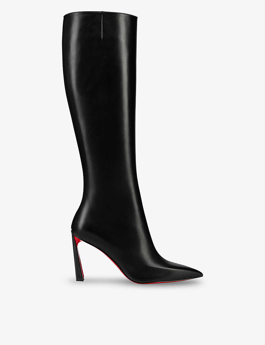 Shop Christian Louboutin Women's Black Condora Botta 85 Leather Knee-high Boots