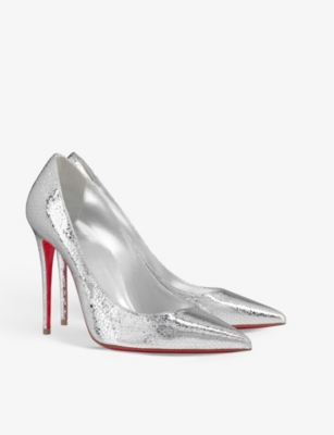 CHRISTIAN LOUBOUTIN Kate 100 crackled leather courts